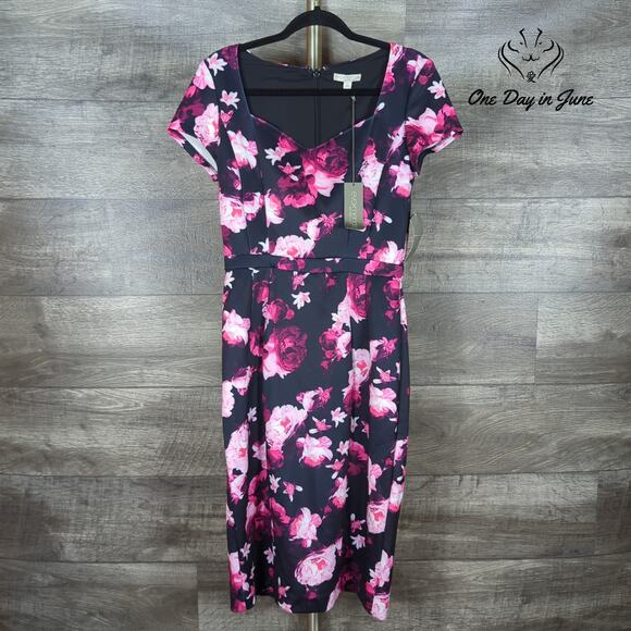 Eva Mendes Cap Sleeve Midi Dress Size 8 - Picture 1 of 7